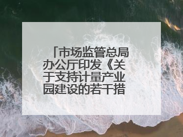 市场监管总局办公厅印发《关于支持计量产业园建设的若干措施》的通知
